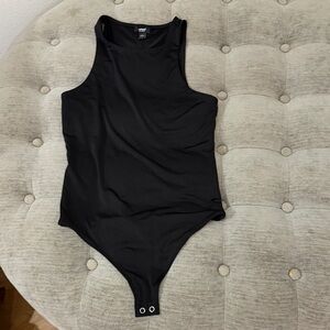 Express Black Sleeveless Snap-Closure Bodysuit